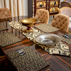Mocha Gold Embossed Textured Table Set