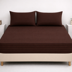 SIGNATURE FITTED COTTON STRIPE BEDSHEET-S04