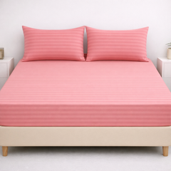 SIGNATURE FITTED COTTON STRIPE BEDSHEET-S08