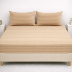 SIGNATURE FITTED COTTON STRIPE BEDSHEET-S09