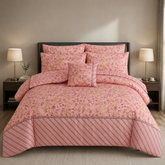 PINK LINEP PURE COTTON COMFORTER SET-7PCS