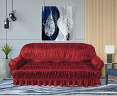 Twill Jersey Sofa Covers - Elastic Sofa Covers - Maroon