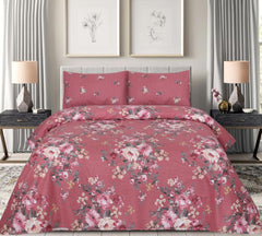 PINK PRINTED PURE COTTON BEDSHEET ASH-4007