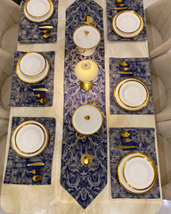 Dark Blue Mats Dining Table Set
