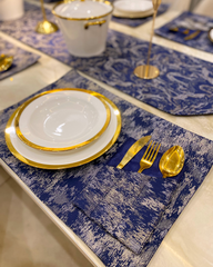 Dark Blue Mats Dining Table Set