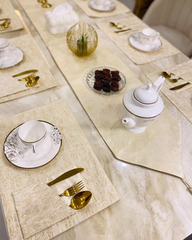Beige Mats Dining Table Set