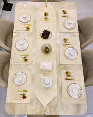 Beige Mats Dining Table Set