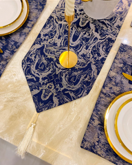Dark Blue Mats Dining Table Set