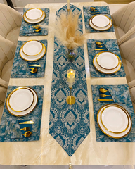Teal Mats Dining Table Set