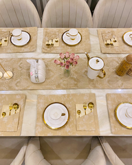 Light Brown Mats Dining Table Set