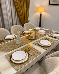 Brown Mats Dining Table Set