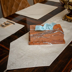 Minimal Beige Embossed Textured Table Set