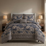 SIGNATURE M.Z LEAF COTTON COMFORTER SET-7PCS