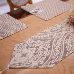 Warm Brown Geometric Dining Table Set