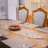 Warm Brown Geometric Dining Table Set