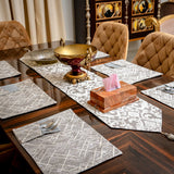 Nova Charcoal Embossed Textured Table Set