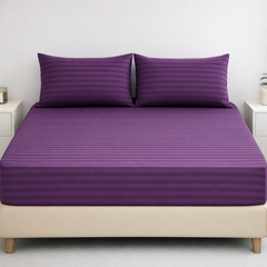 SIGNATURE FITTED COTTON STRIPE BEDSHEET-S01