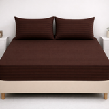 SIGNATURE FITTED COTTON STRIPE BEDSHEET-S04