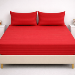 SIGNATURE FITTED COTTON STRIPE BEDSHEET-S06