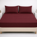 SIGNATURE FITTED COTTON STRIPE BEDSHEET-S10