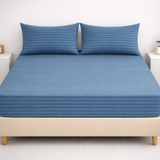 SIGNATURE FITTED COTTON STRIPE BEDSHEET-S11