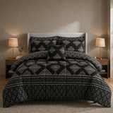 SIGNATURE BLACK TAJ COTTON COMFORTER SET-7PCS