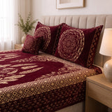 Plush Velvet 4-Piece Bedsheet Set-DZ0032