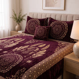 Plush Velvet 4-Piece Bedsheet Set-DZ0019
