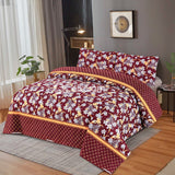 PRINTED SATEEN BEDSHEET SET ASH-4080