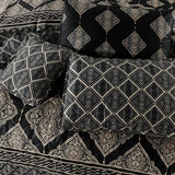 SIGNATURE BLACK PALERMO COTTON COMFORTER SET-7PCS