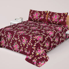 BORDER GRAY PRINTED PURE COTTON BEDSHEET ASH-4081