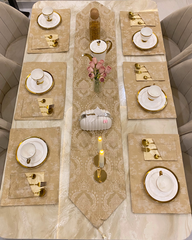 Light Brown Mats Dining Table Set