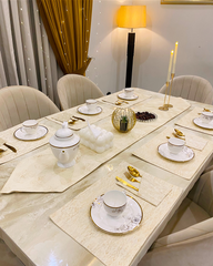 Beige Mats Dining Table Set