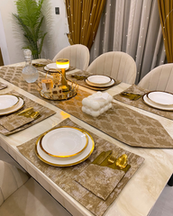 Brown Mats Dining Table Set