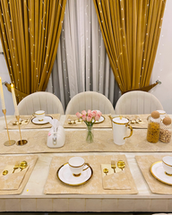 Light Brown Mats Dining Table Set