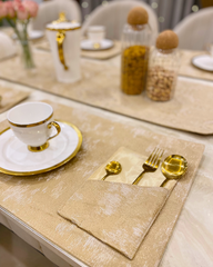 Light Brown Mats Dining Table Set