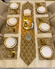 Brown Mats Dining Table Set