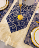 Dark Blue Mats Dining Table Set