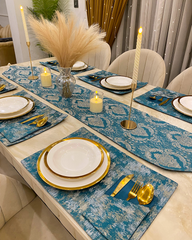 Teal Mats Dining Table Set