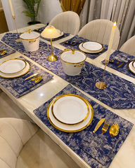 Dark Blue Mats Dining Table Set